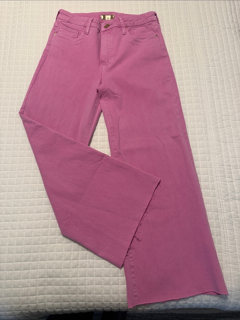 Kut from the cloth High-Rise Pink Wide-Leg ankle Jeans
